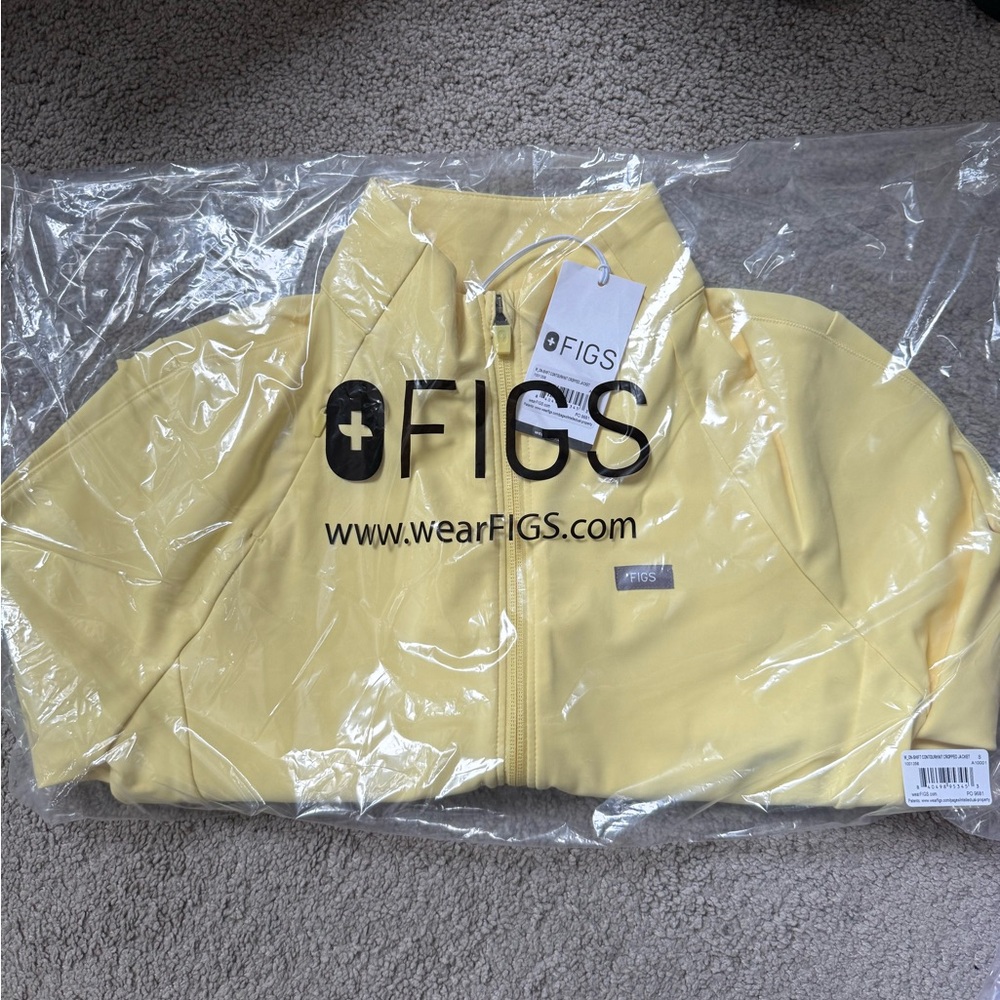 FIGS WOMENS CONTOURKNIT ON SHIFT CROPPED JACKET IN BUTTERED YELLOW SMALL